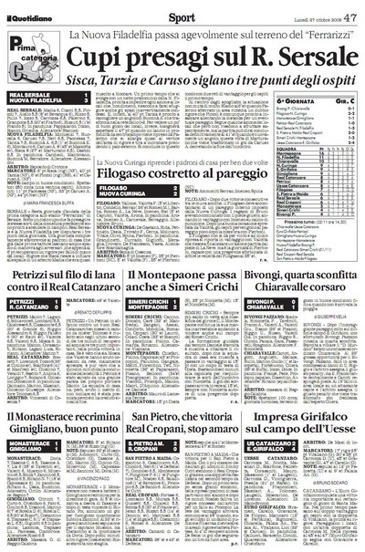 Il Quotidiano della Calabria del 27-ottobre 2008