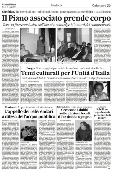 Il Quotidiano della Calabria del 26 maggio 2011